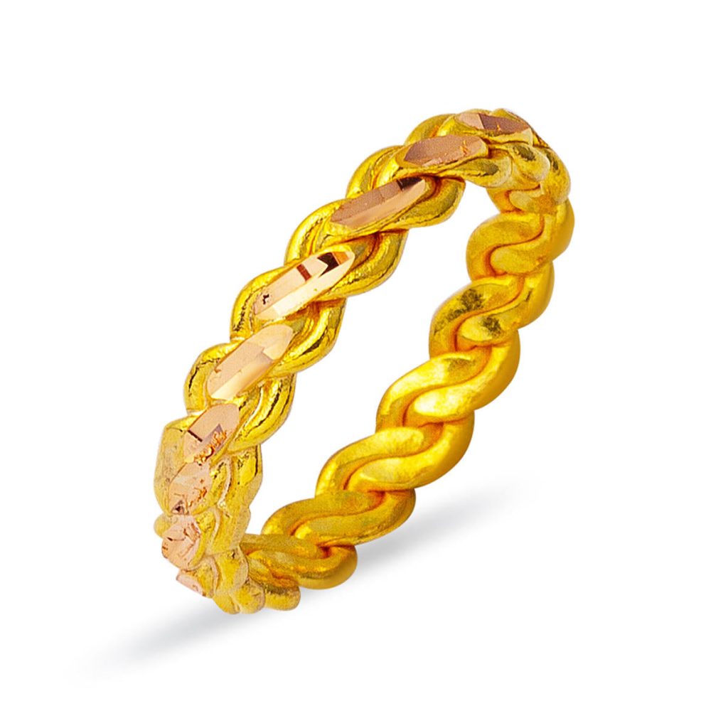 Three-piece Twisted 14 Karat Gold Ring