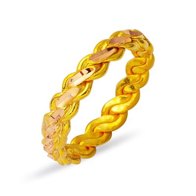 Three-piece Twisted 14 Carats Or Bague
