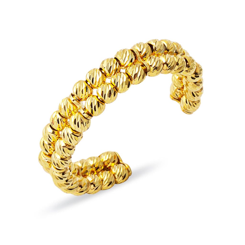 Çift Row Ball 14 Karat Gold Ring