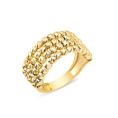 Beaded Kaburga 14K Gold Ring