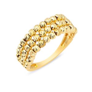 3 Rangs Boules 14 Carats Or Bague