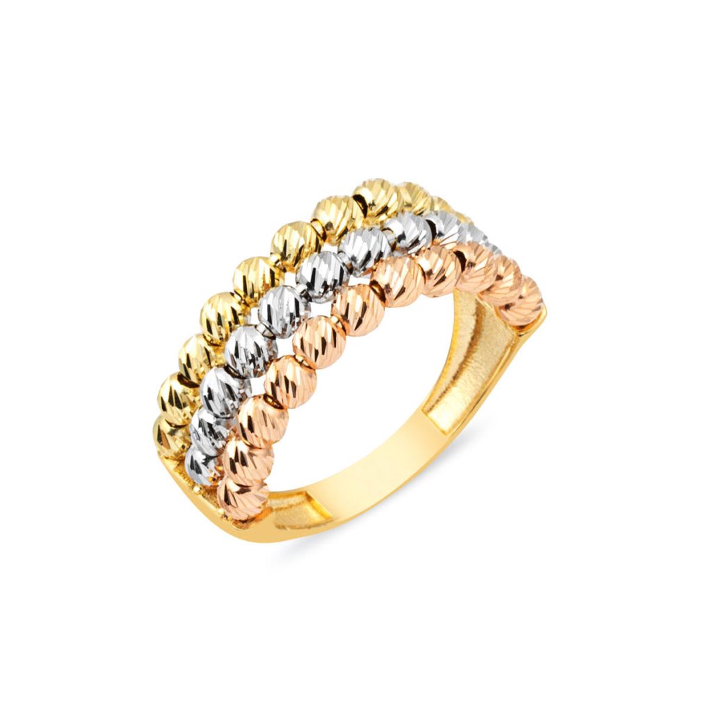 Tria 14 Karat Beaded Gold Ring