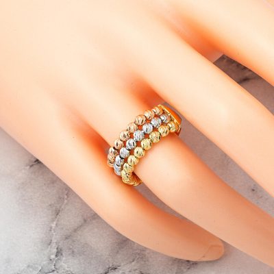 Tria 14K Beaded Gold Ring - 14K - 3.99g - EZ Gold