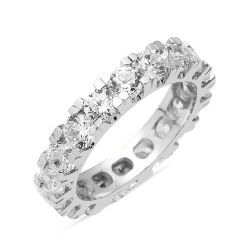 Eternity Rowtaşlı 14 Karat White Gold Ring