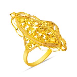 Hint Motifli Plain 22 Karat Gold Ring