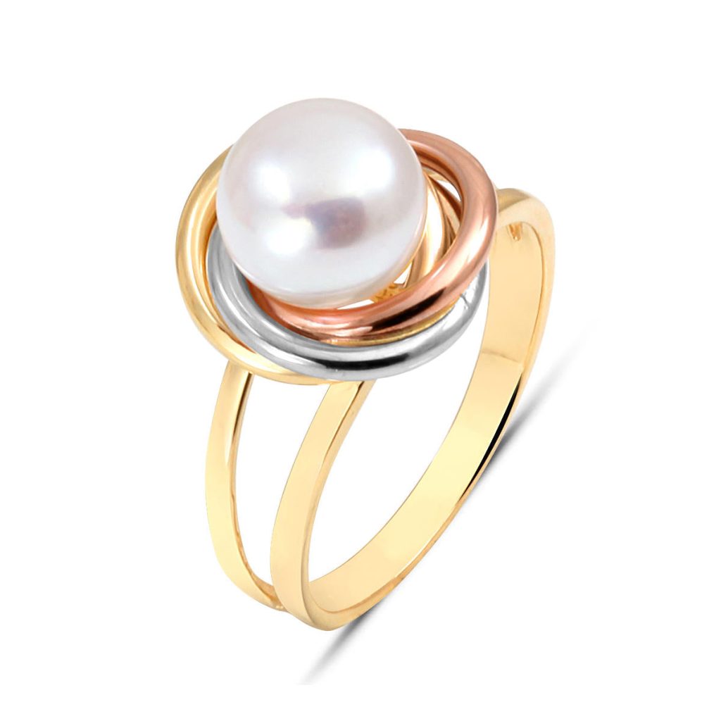 Olimpiyat 14 Karat Gold Pearl Ring