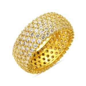 5 Row Eternity 14 Karat Gold Wedding Ring