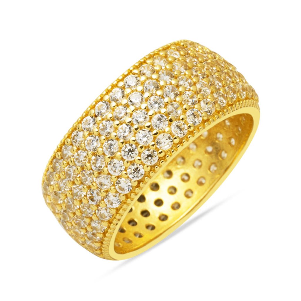 5 Row Eternity 14 Karat Gold Wedding Ring