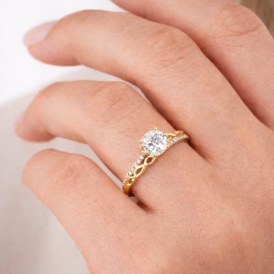 Sonsuzluklu 14 Ayar Tektaş Altın Yüzük - 14K - 2.2g - EZ Gold