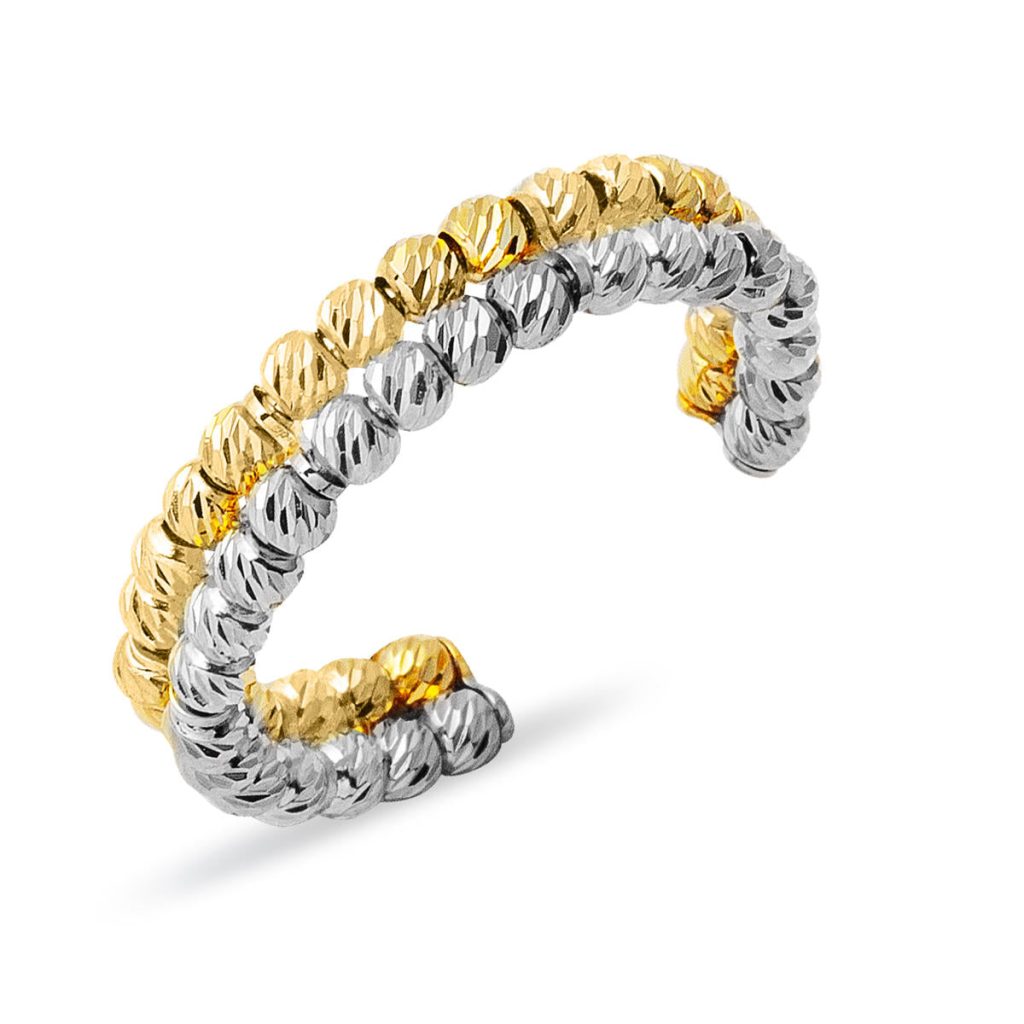 Çift Rangs 14 Carats Boules Or Bague