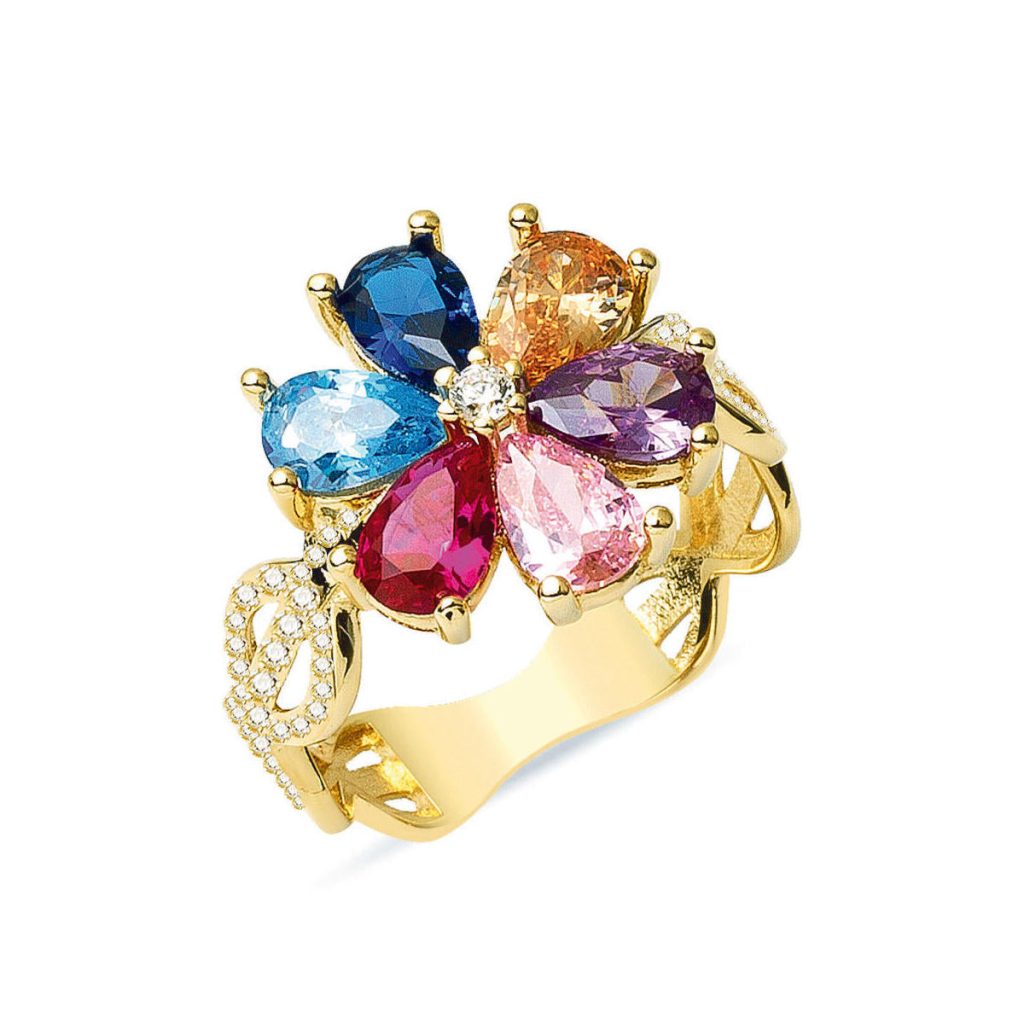 Gökkuşağı 14 Karat Gold Ring