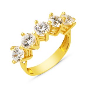Antares 14 Karat Gold Five-Stone Ring