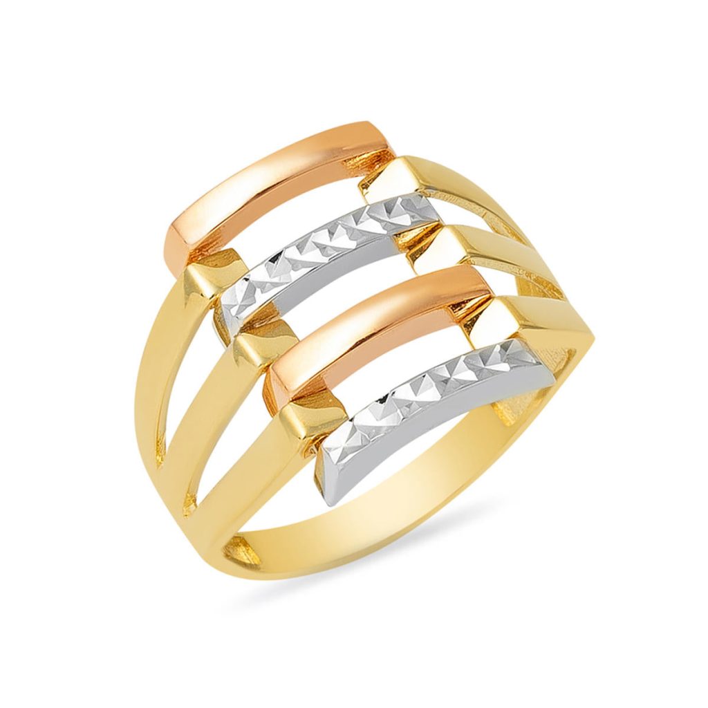 Dörtlü Kaburga 14 Carats Or Bague