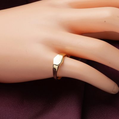 Altıgen Design Serçe Parmak Yüzüğü - 14K - 1.96g - EZ Gold