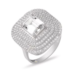 14 Carats Blanc Or Baguette Bague