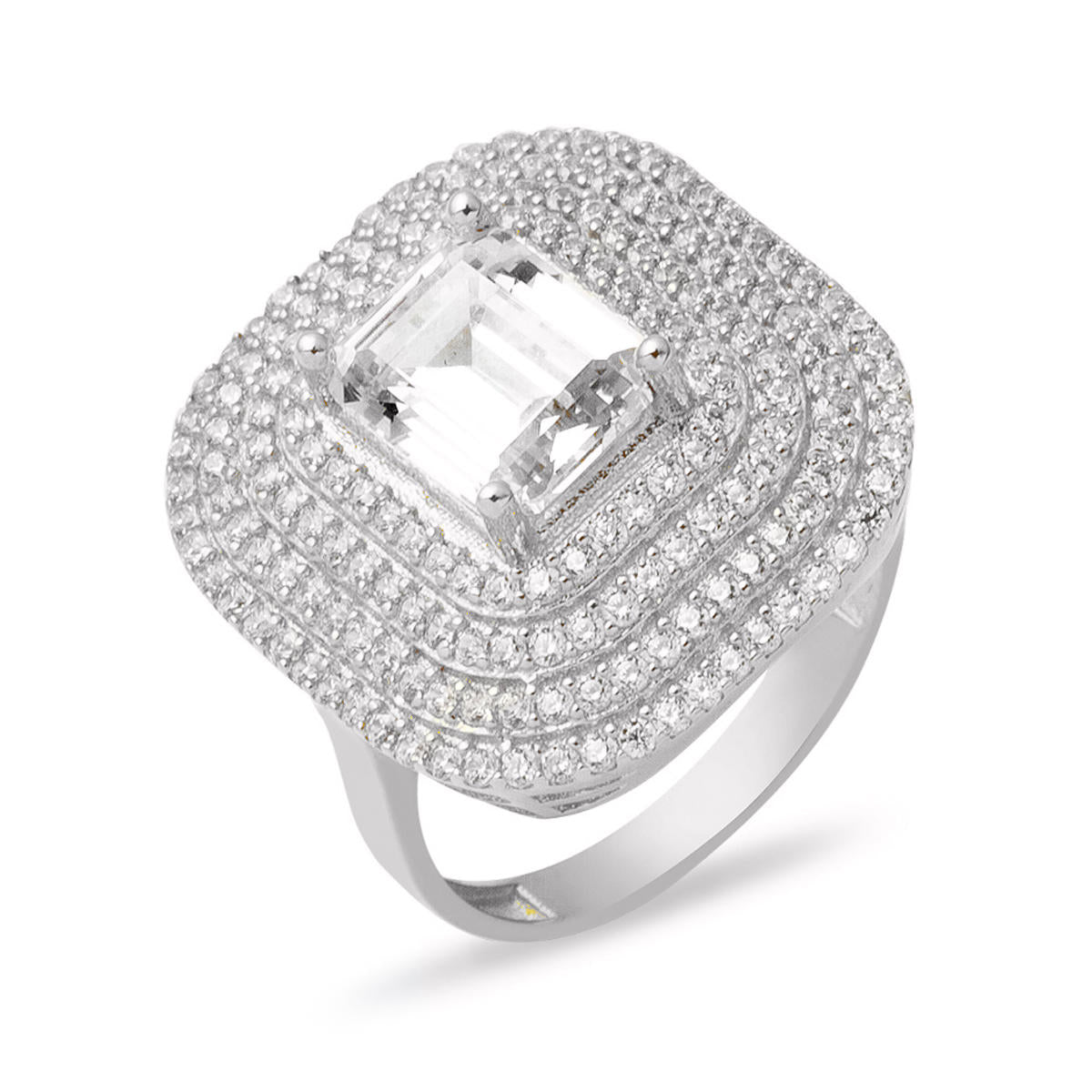 14 Karat White Gold Baguette Ring
