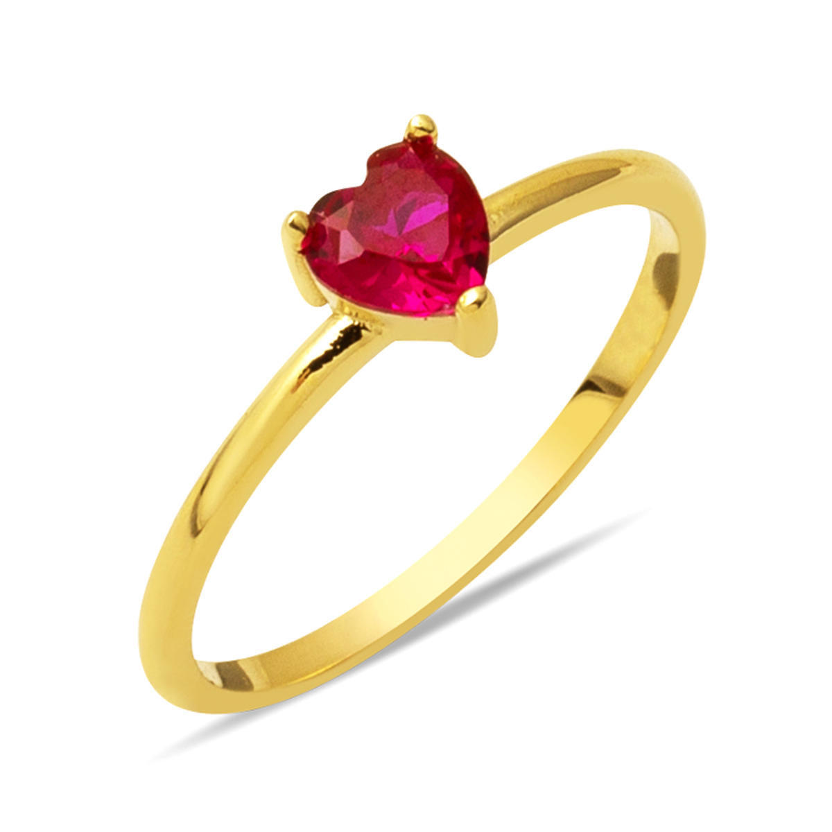 14 Carats Rouge Coeur avec Pierres Or Bague