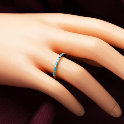 14 Ayar Firuze Baget Sırataşlı Altın Yüzük - 14K - 1.31g - EZ Gold