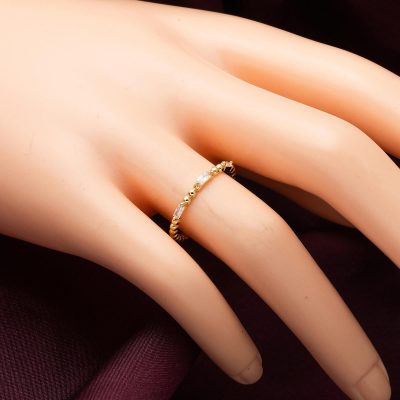 Minimalist Baget Taşlı 14 Ayar Altın Yüzük - 14K - 1.14g - EZ Gold