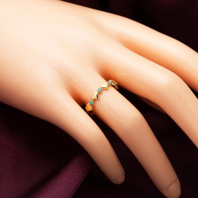 14 Ayar Kalpler Firuze Taşlı Altın Yüzük - 14K - 1.8g - EZ Gold