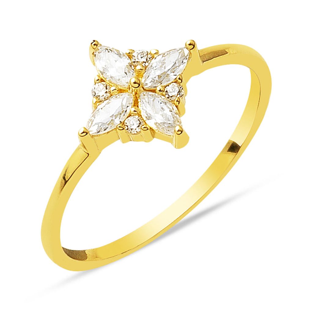 Lotus Çiçeği Or 14 Carats Bague