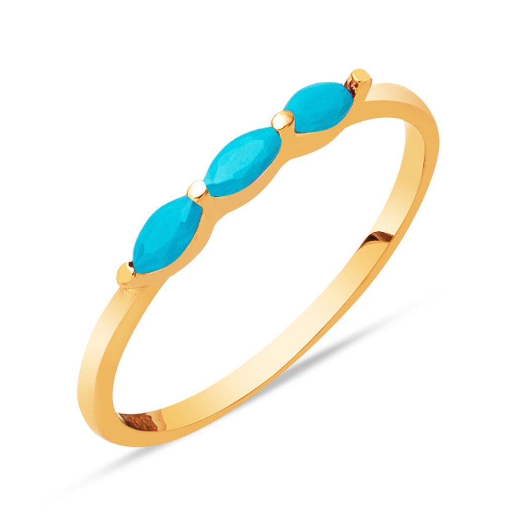 Tria Firuze with Stones Red Gold 14 Karat Ring