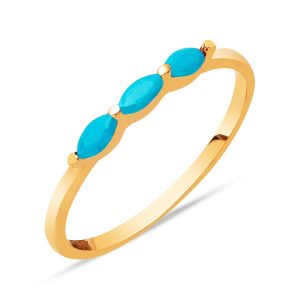 Tria Firuze avec Pierres Rouge Or 14 Carats Bague