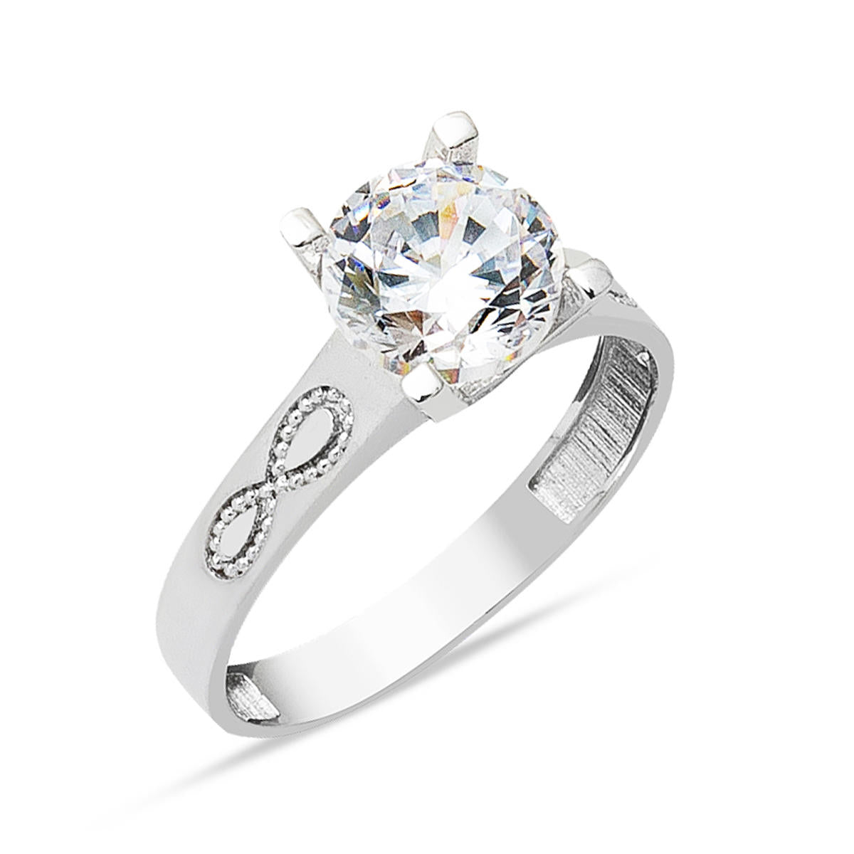 Infinity Model Solitaire 14 Karat Gold Ring