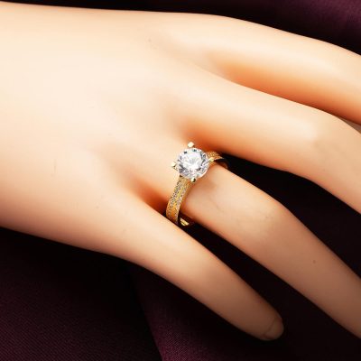 Sarı Altın 14 Ayar Tektaş Yüzük - 14K - 4.08g - EZ Gold