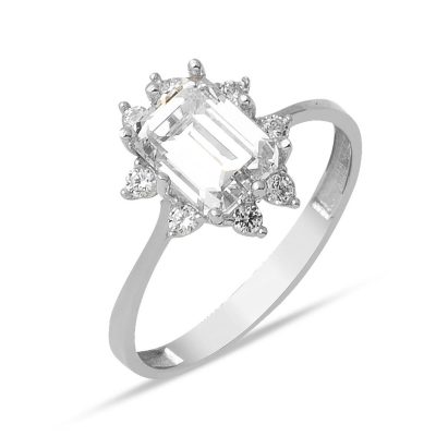 White Gold Baguette Ring 14 Karat