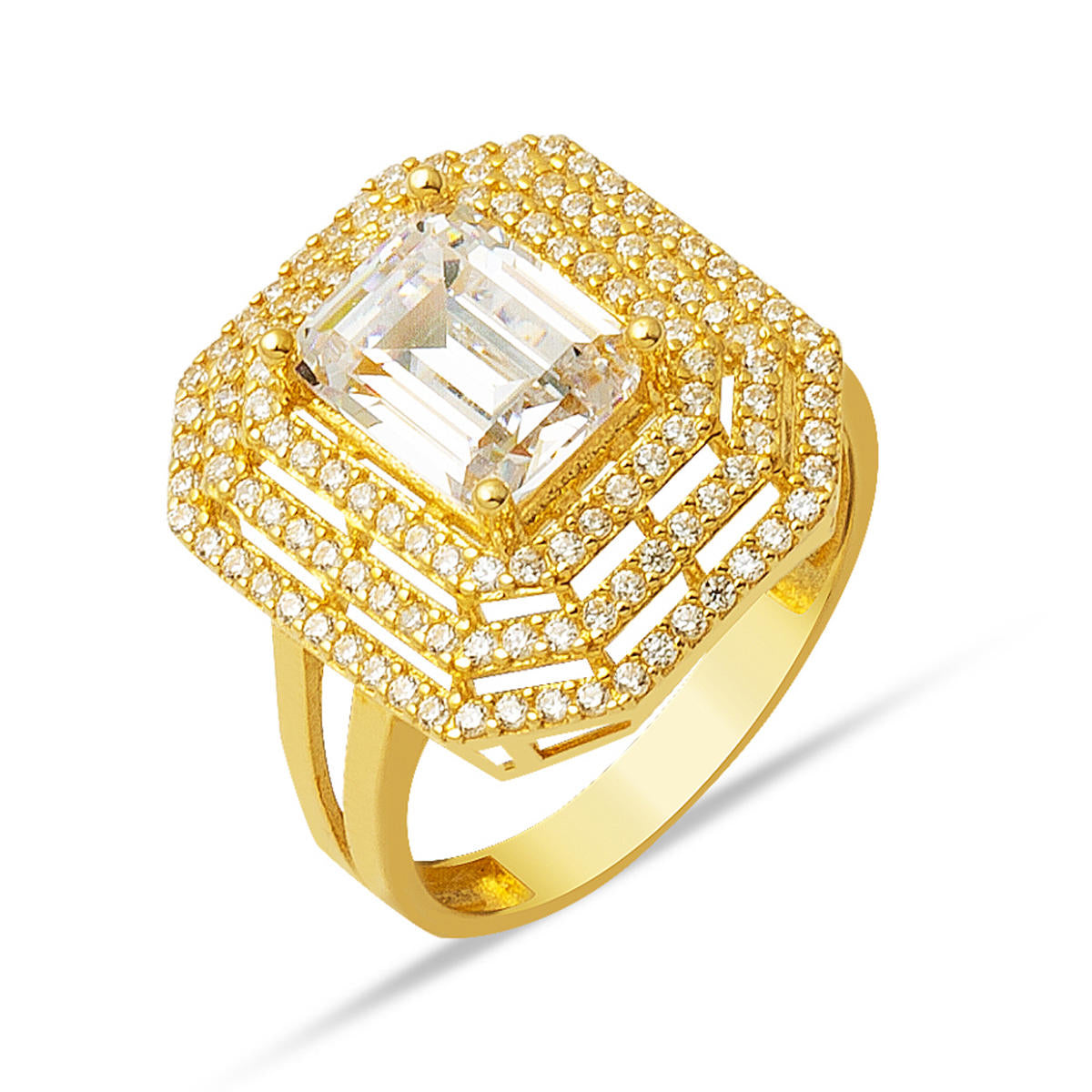 14 Carats Or Grand Baguette Bague