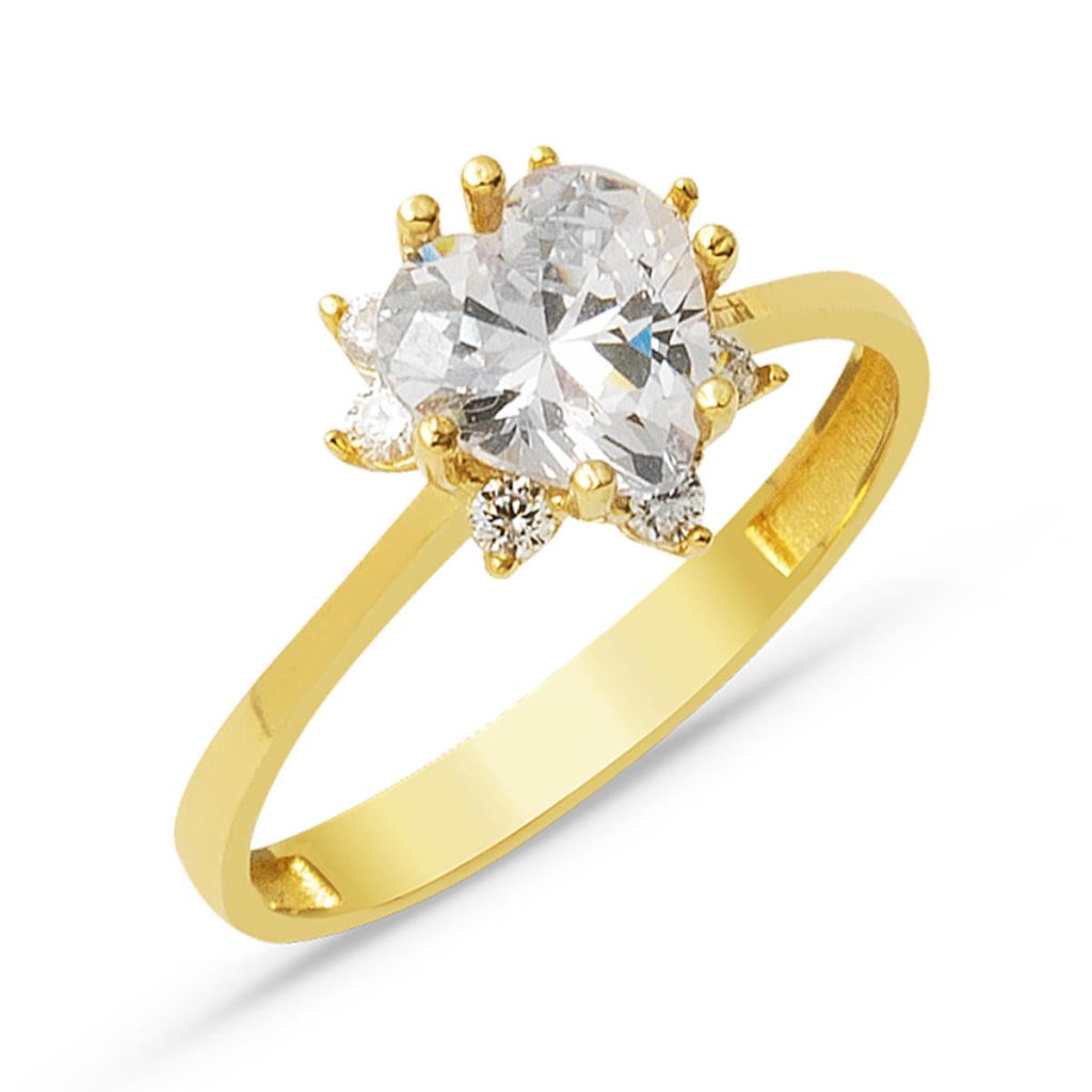 Heart Solitaire 14 Karat Gold Ring