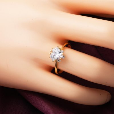 Kalp Tektaş 14 Ayar Altın Yüzük - 14K - 2.13g - EZ Gold