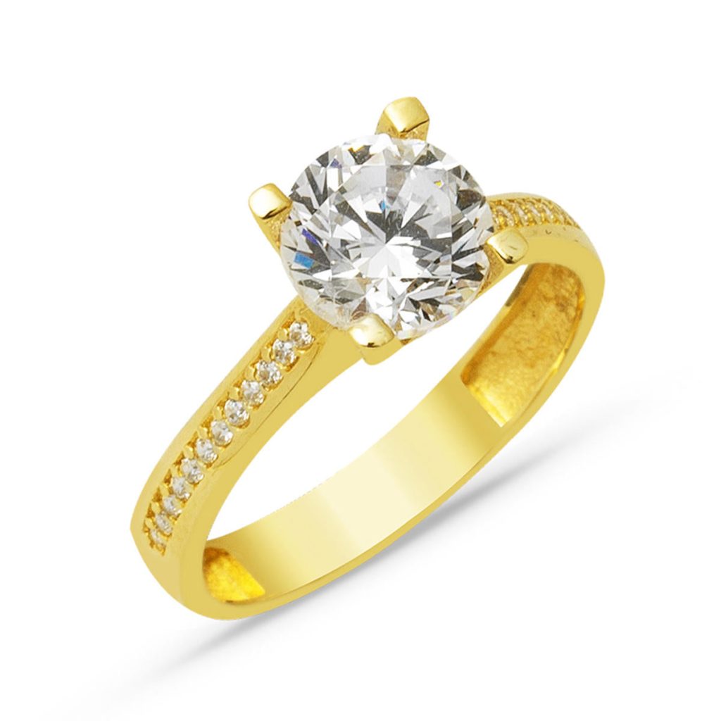 Yellow Gold Solitaire 14 Karat Ring