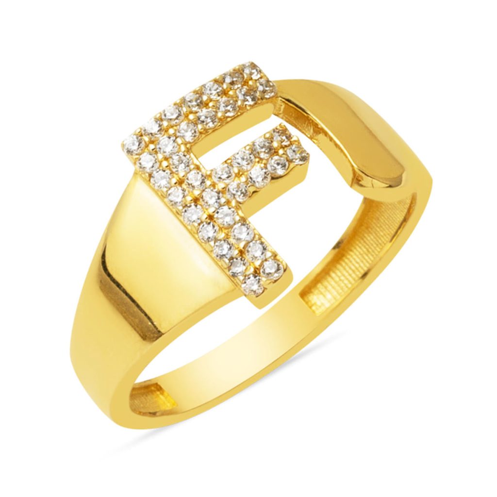 14 Karat Gold F Letteri Ring