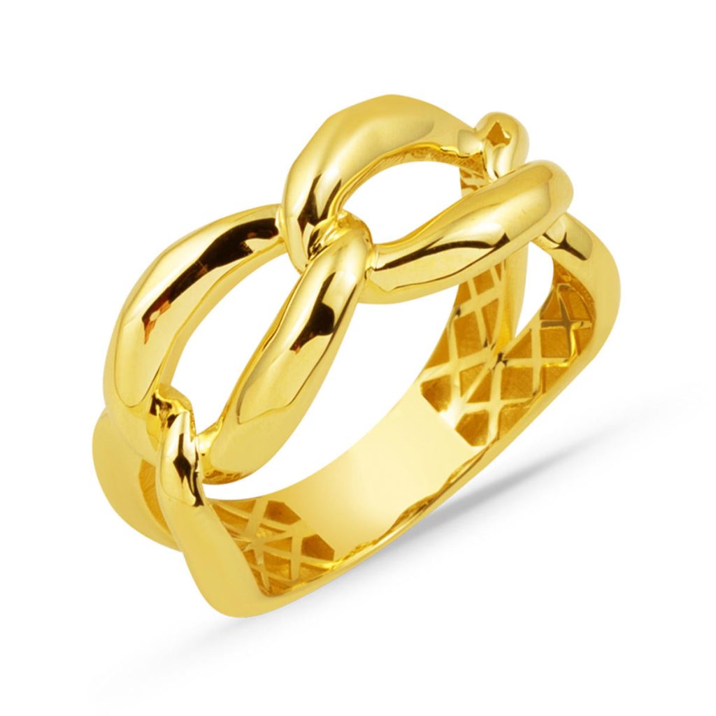 Chaine Design 14 Carats Or Bague