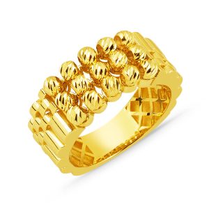 Rolex Design Ball 14 Karat Gold Ring
