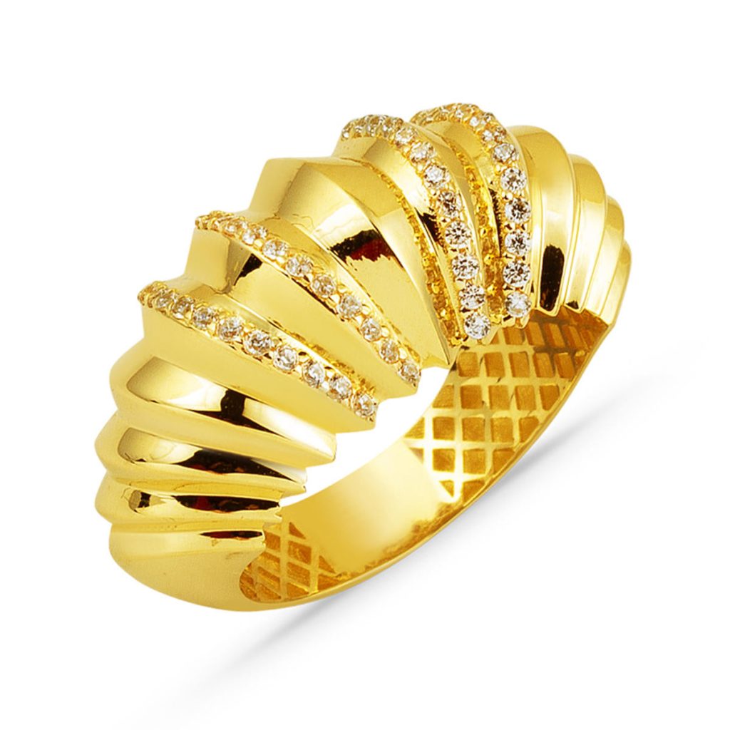 with Stones Design 14 Karat Gold Ring