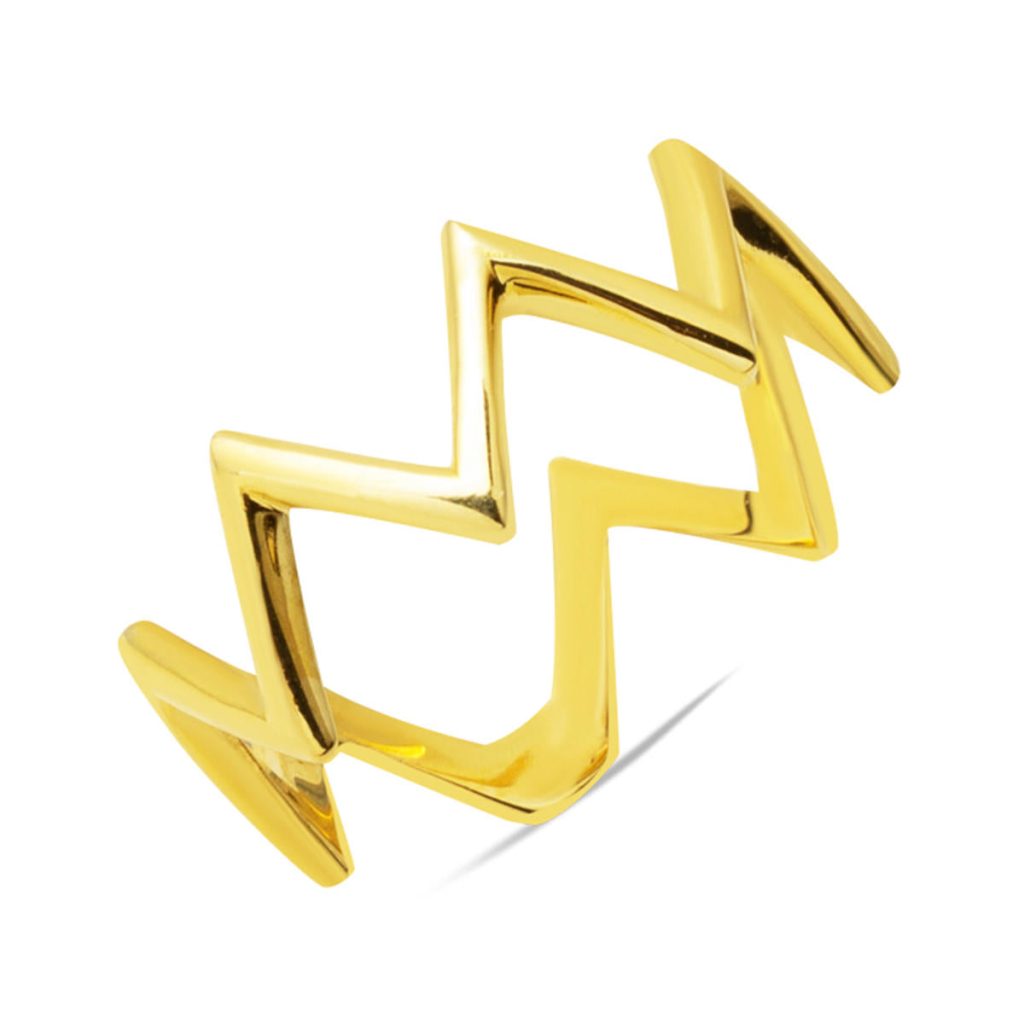 14 Karat Zikzaklı Plain Gold Ring