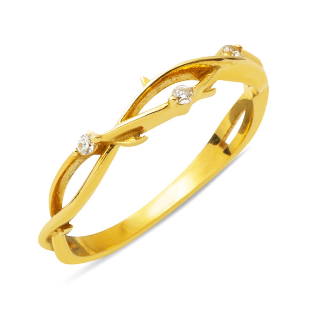 14 Carats Lierre avec Pierres Or Bague