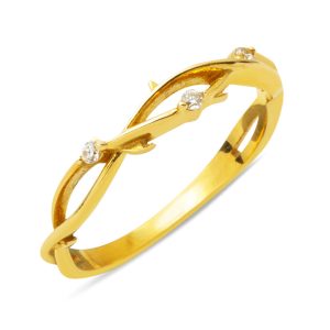 14 Carats Lierre avec Pierres Or Bague