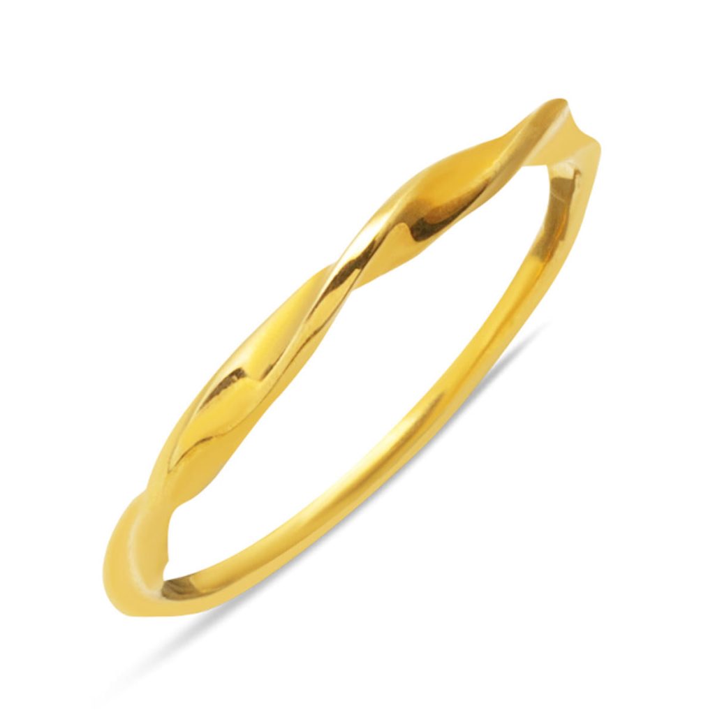 14 Karat Twisted Plain Gold Ring