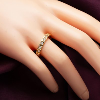 Baklava Desenli Minimal 14 Ayar Yüzük - 14K - 2.95g - EZ Gold