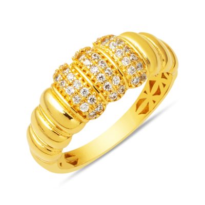 Dilimli Design Spor 14 Karat Gold Ring