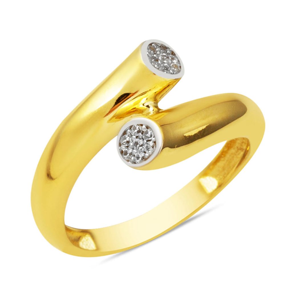 Kıvrımlı Design 14 Karat Gold Ring