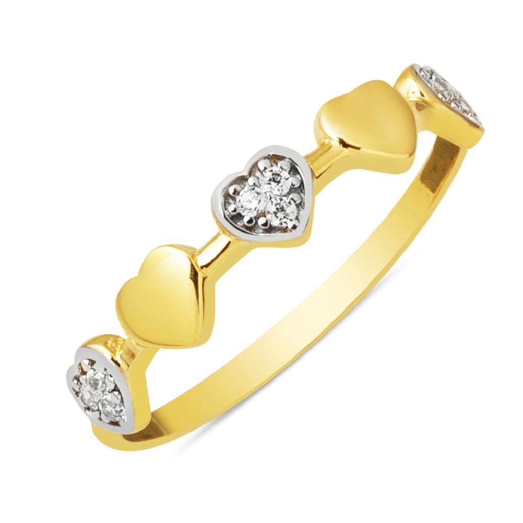 with Heart Minimalist 14 Karat Spor Gold Ring