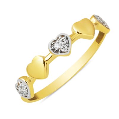 with Heart Minimalist 14 Karat Spor Gold Ring