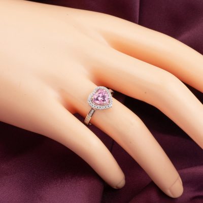 Pembe Kalpli Tektaş Altın Yüzük - 14K - 2.44g - EZ Gold