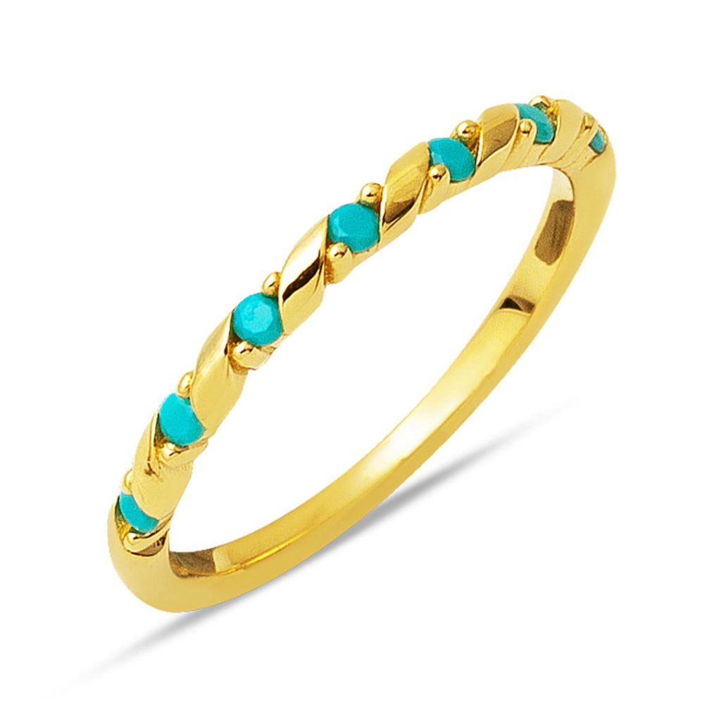 Sarmal Turkuaz avec Pierres 14 Carats Or Bague