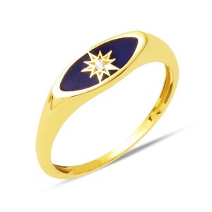 14 Karat Özel Star Design Gold Ring